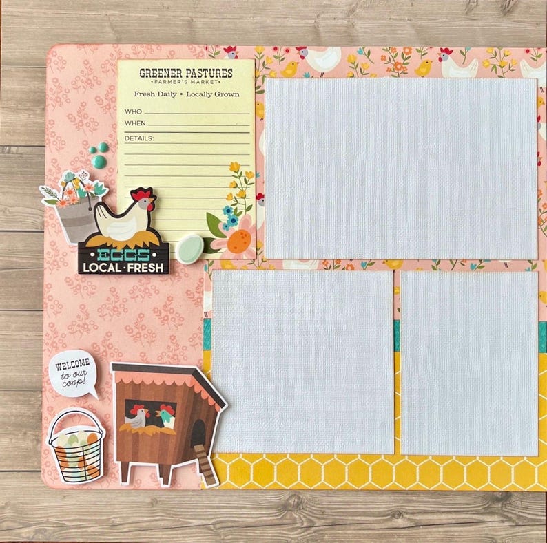 Farm Fresh 12x12 Scrapbook Page Layout Kit - Etsy