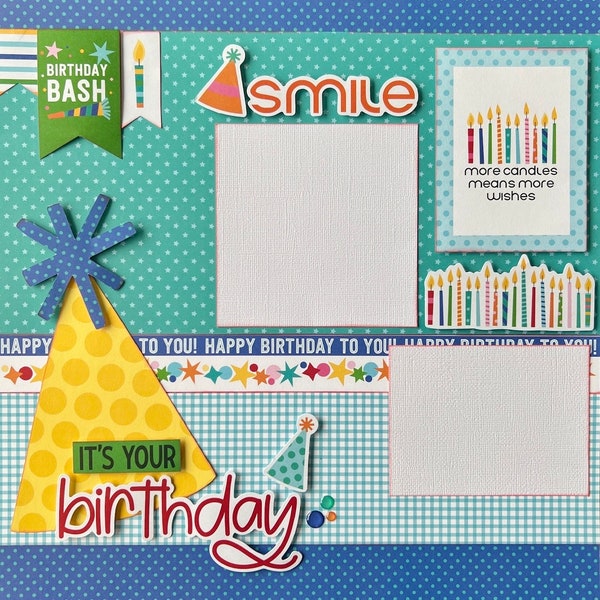 It’s Your Birthday 12x12 Scrapbook Layout Page Kit