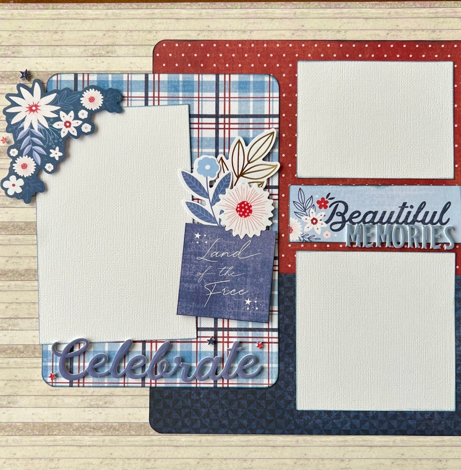 Land of the Free 12x12 Scrapbook Page Layout Kit - Etsy