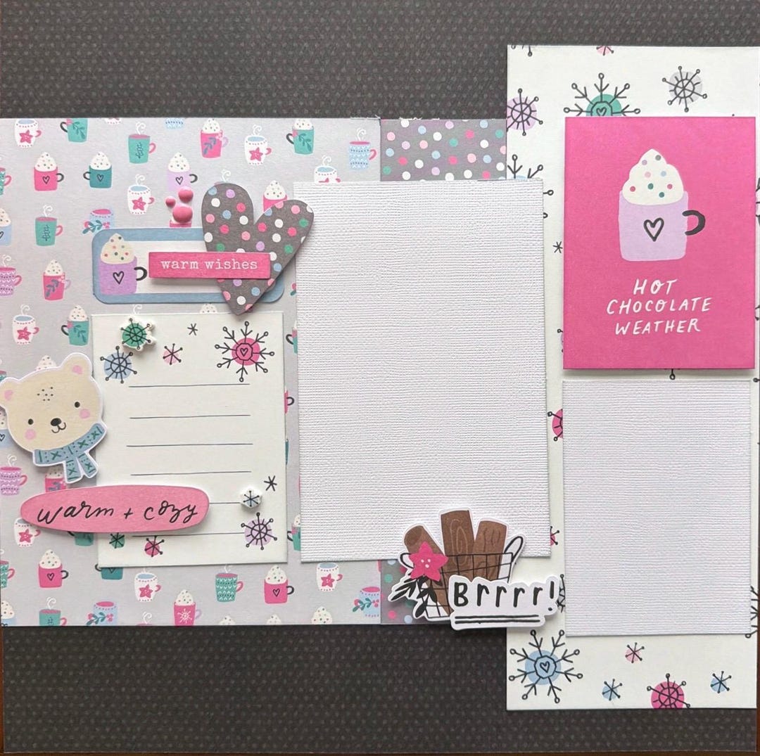 Warm + Cozy 12x12 Scrapbook Layout Page Kit - Etsy