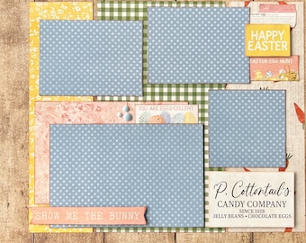 Show Me the Bunny 12x12 Scrapbook Layout Page Kit Easter theme