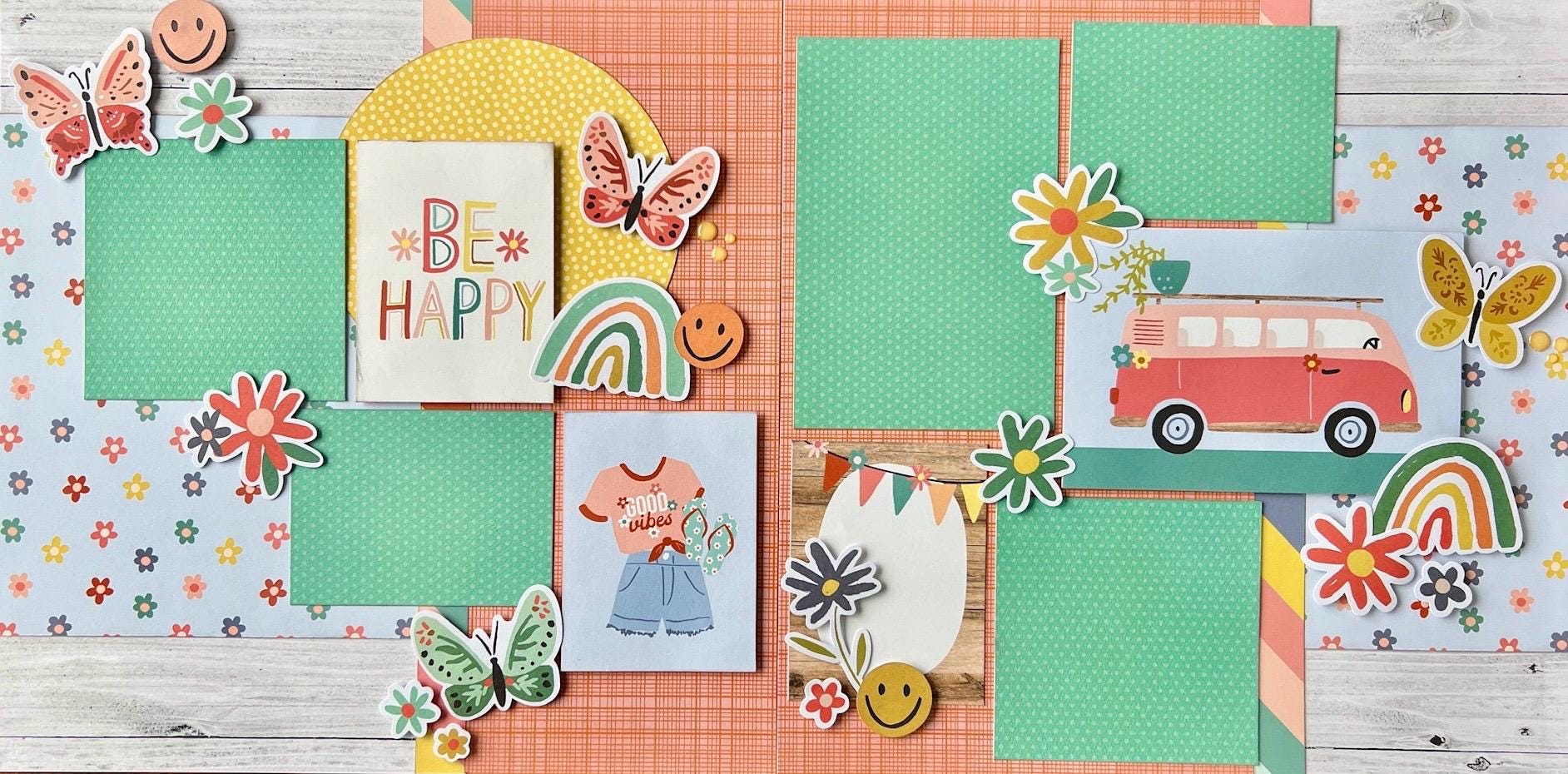 Be Happy 12x12 Scrapbook Page Layout Kit - Etsy