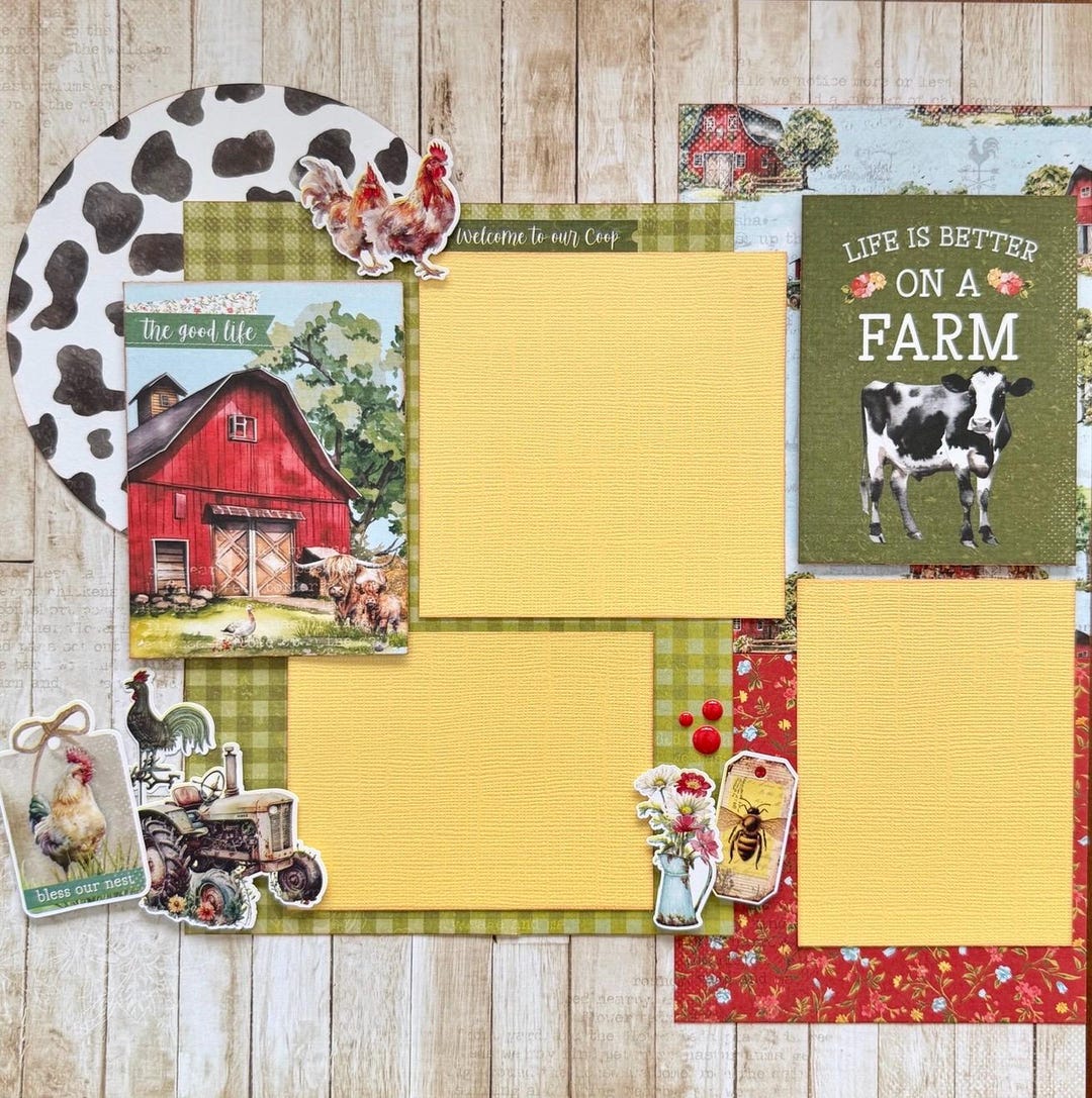 The Good Life (farm) 12x12 Scrapbook Page Layout Kit - Etsy