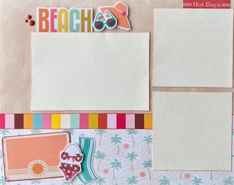 Beach Vibes 12x12 Scrapbook Page Layout Kit - Etsy