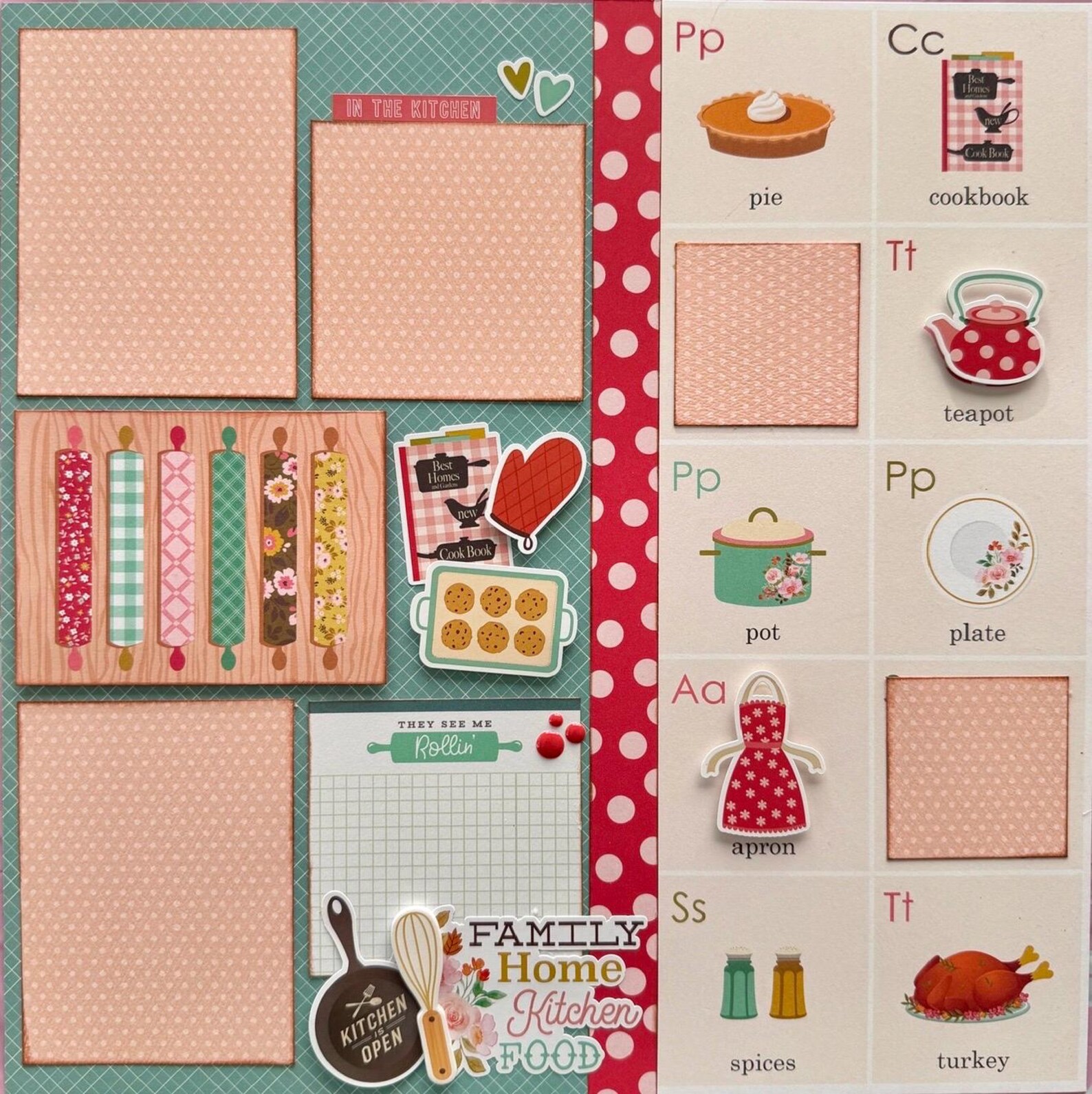 Family Recipes 12x12 Scrapbook Page Layout Kit - Etsy