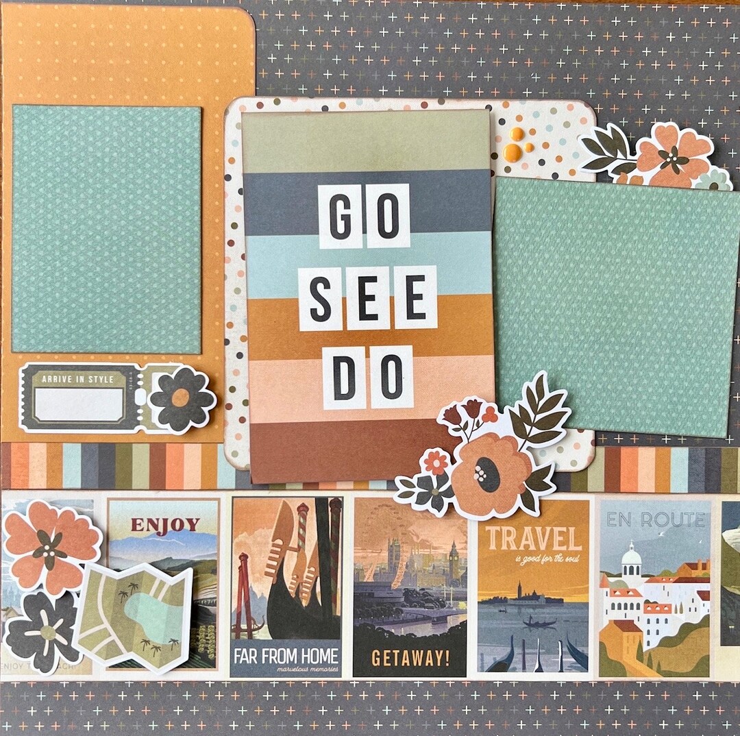 Go See Do 12x12 Scrapbook Page Layout Kit - Etsy
