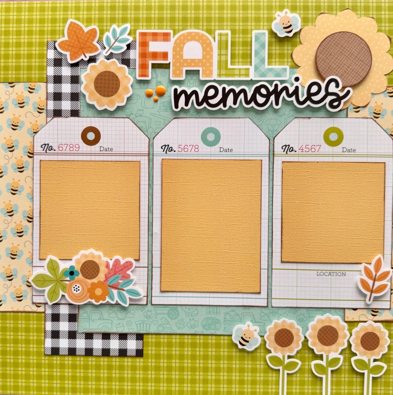 Fall Memories 12x12 Scrapbook Layout 2 Page Kit - Etsy