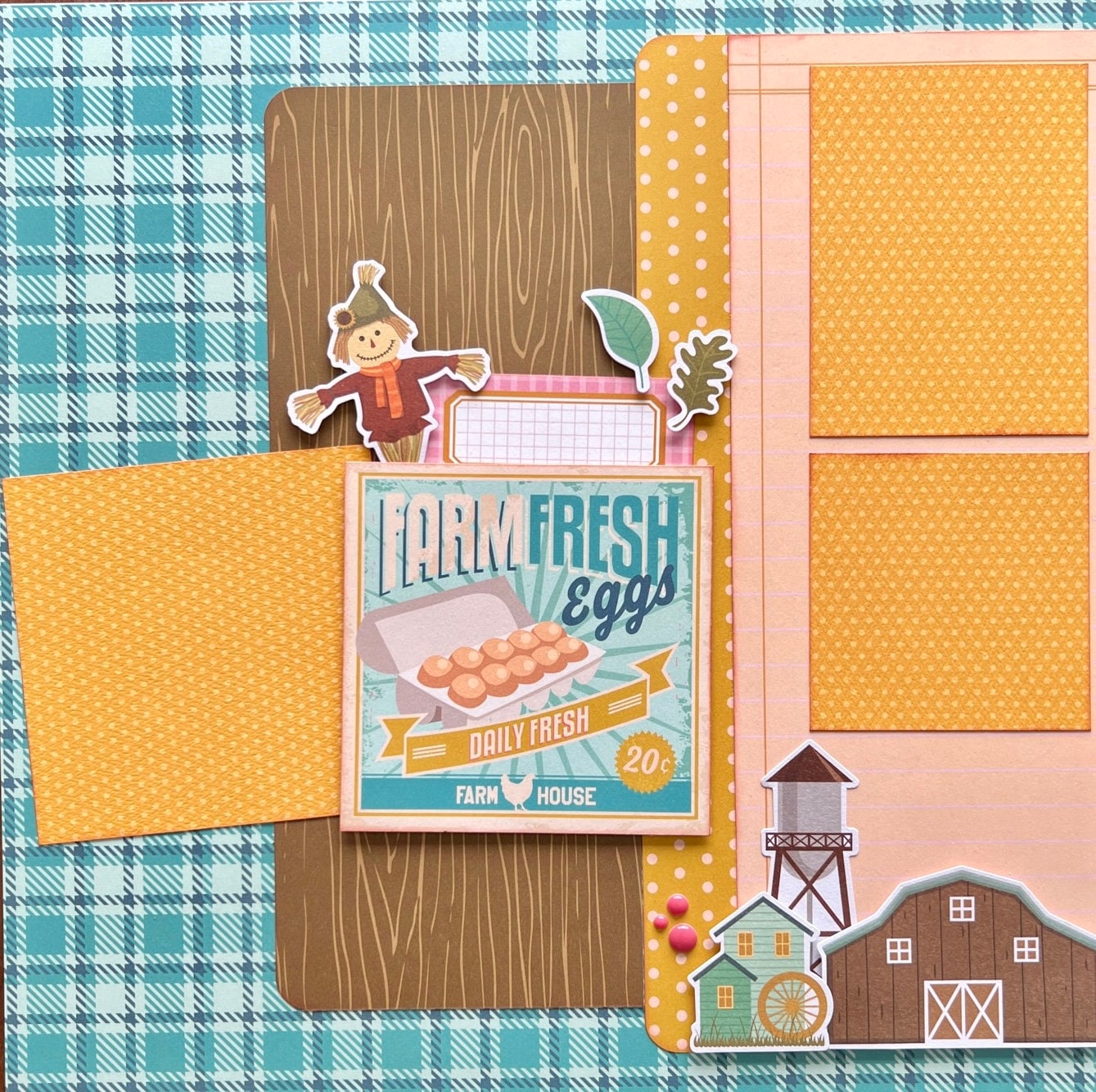 Farm Fresh 12x12 Scrapbook Page Layout Kit Fall Farm Harvest - Etsy