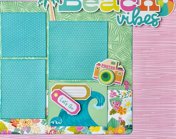 Beach Vibes 12x12 Scrapbook Page Layout Kit - Etsy