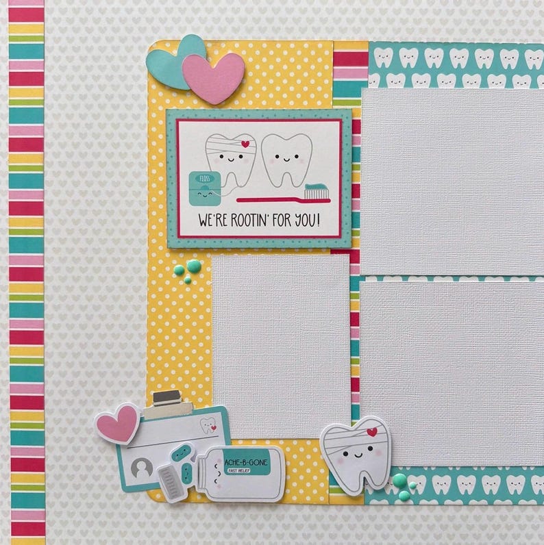 Braces 12x12 Scrapbook Layout Page Kit - Etsy