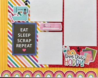 Sewing Friends 12x12 Scrapbook Layout 2 Page Kit Craft Hobby Theme - Etsy