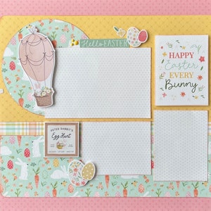 Happy Easter Every Bunny 12x12 Scrapbook Layout Page Kit Spring