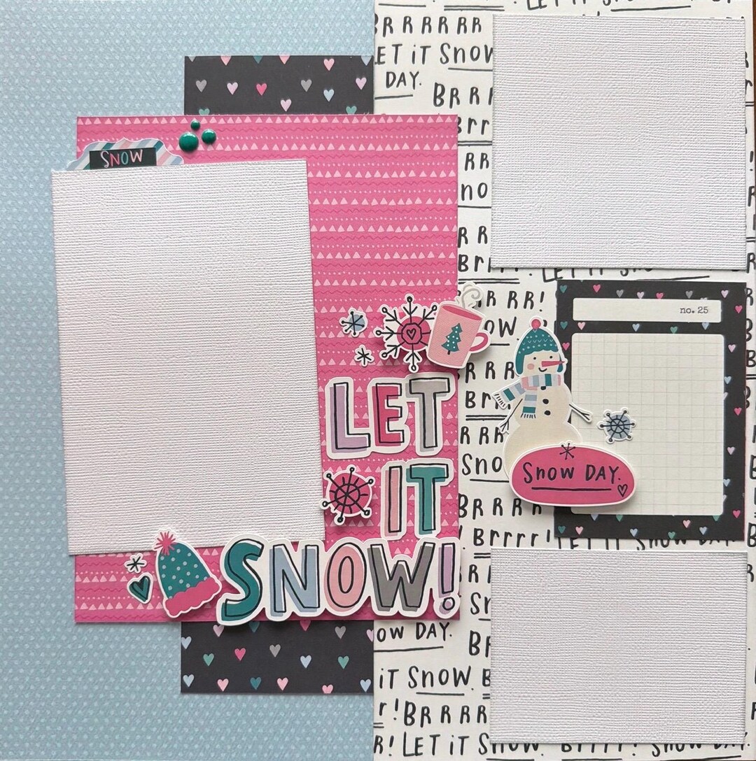 Let It Snow 12x12 Scrapbook Layout Page Kit - Etsy