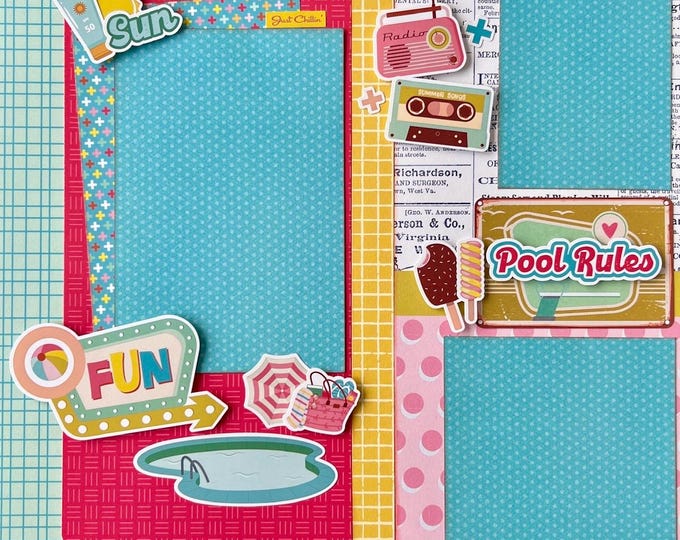 Happy Summer Days 12x12 Scrapbook Page Layout Kit - Etsy