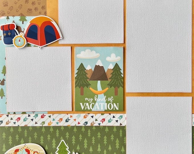 Outdoor Adventures 12x12 Preassembled Scrapbook Layout Page Sample - Etsy