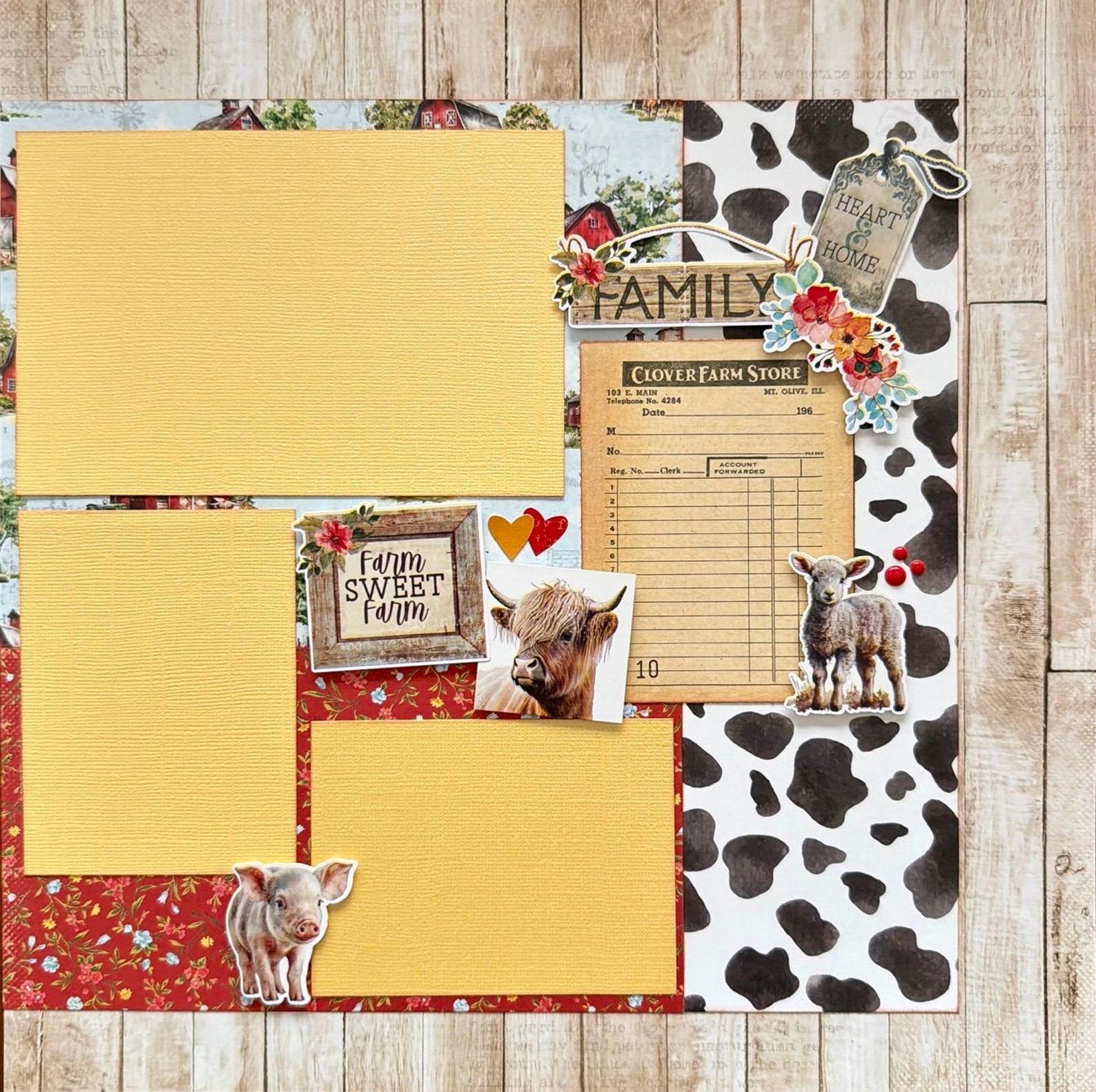 The Good Life (farm) 12x12 Scrapbook Page Layout Kit - Etsy