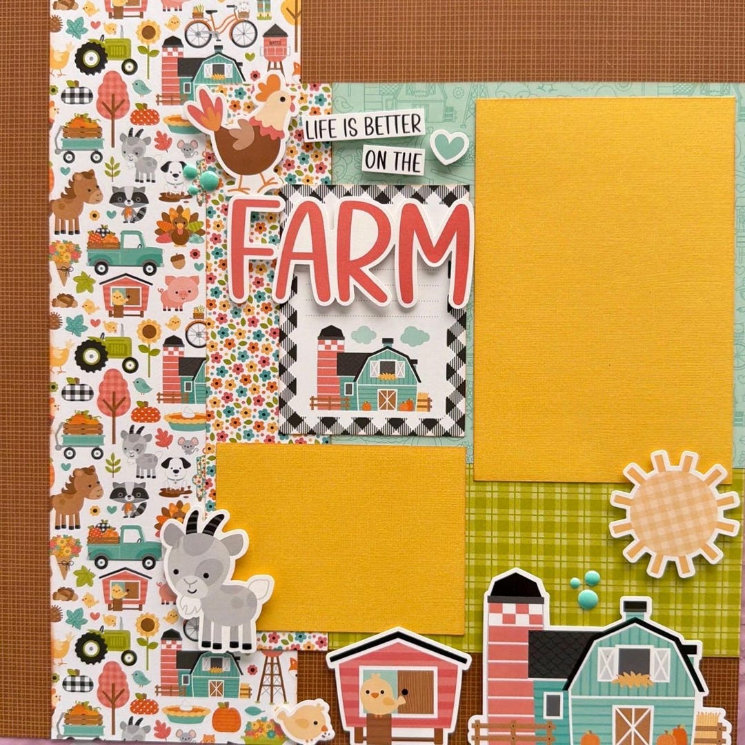 Life is Better on the Farm 12x12 Scrapbook Layout 2 Page Kit - Etsy
