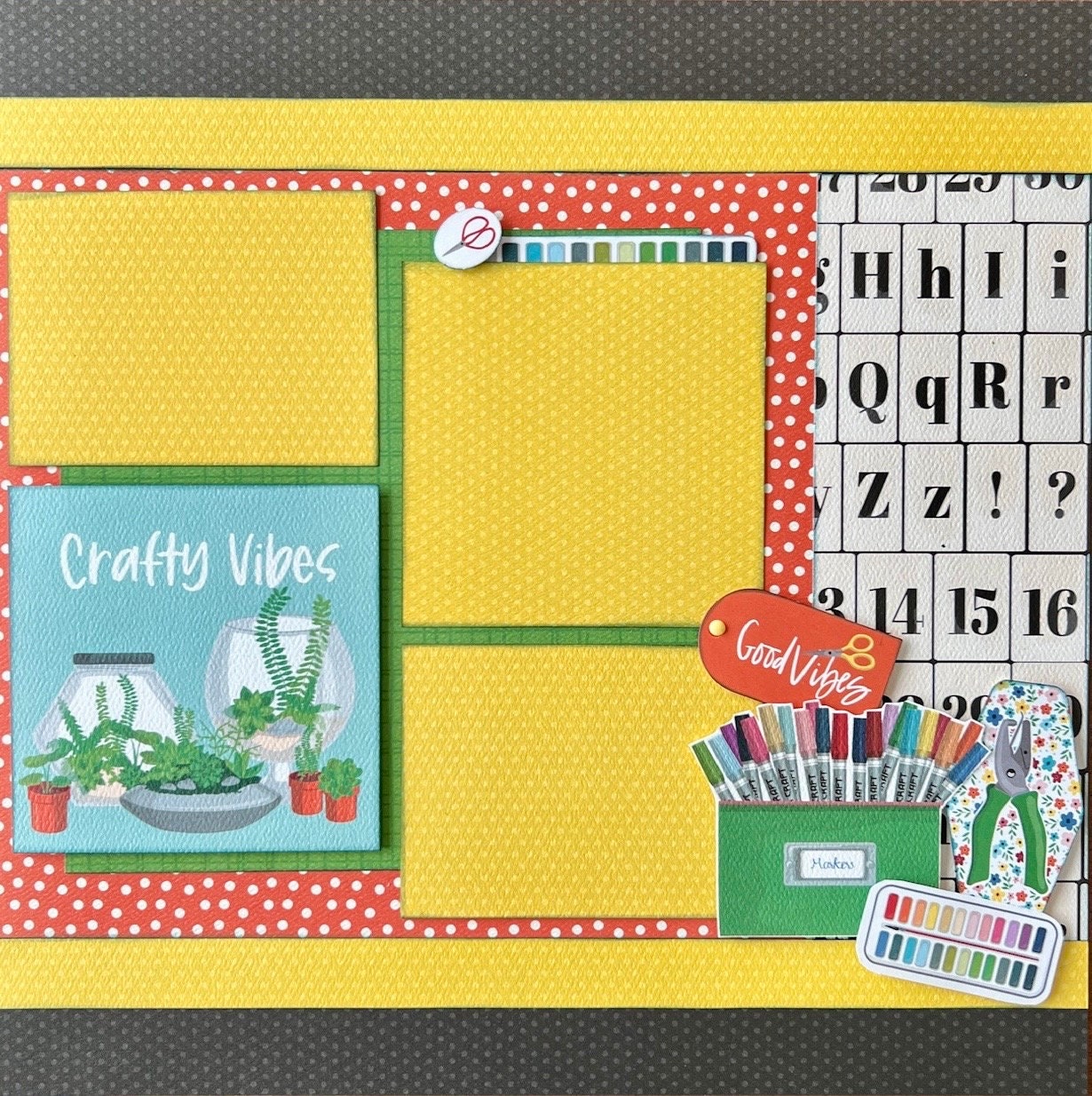 Crafty Vibes 12x12 Scrapbook Layout Page Kit - Etsy