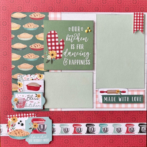 Our Kitchen is for dancing 12x12 Scrapbook Page Layout Kit