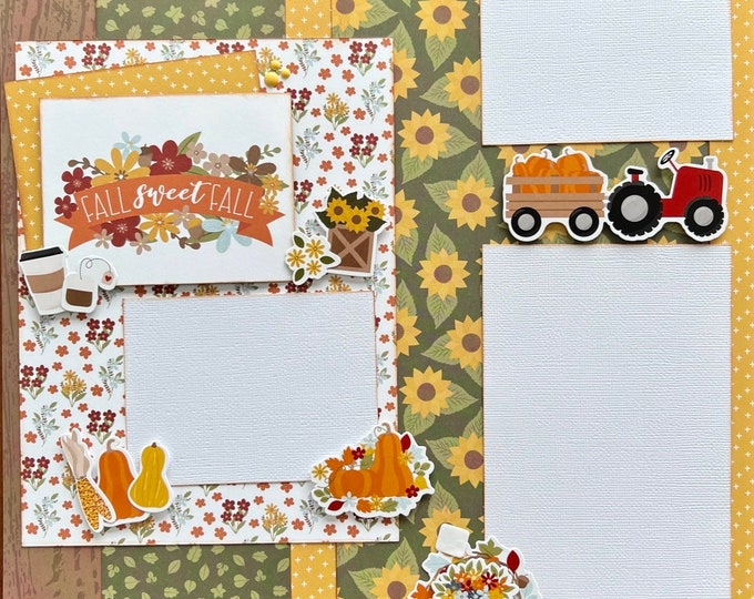 Fall Sweet Fall 12x12 Scrapbook Page Layout Kit - Etsy