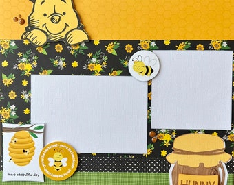 Sweet as Honey 12x12 Scrapbook Page Layout Kit baby theme park