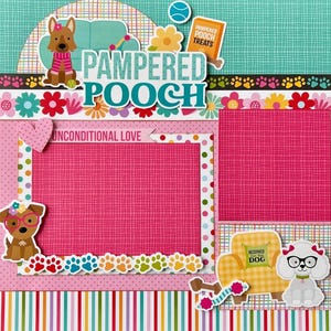 Pampered Pooch 12x12 Scrapbook Layout Page Kit - Etsy