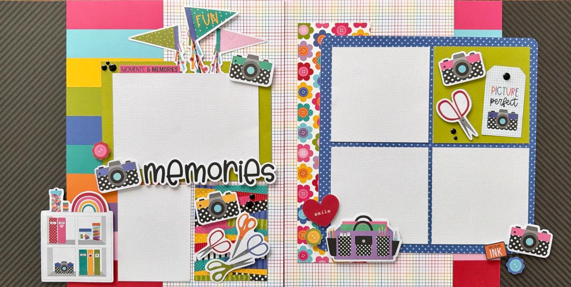 Moments & Memories 12x12 Scrapbook Layout Page Kit - Etsy