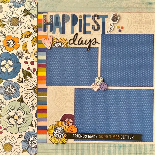 Happiest Days 12x12 Scrapbook Layout Page Kit