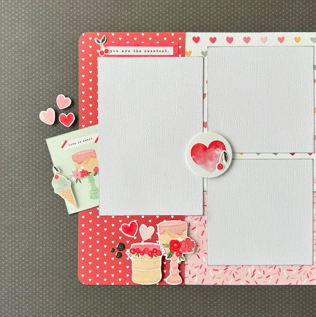 Love is Sweet 12x12 Scrapbook Layout Page Kit - Etsy