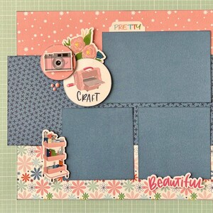 Craft More and Worry Less 12x12 Preassembled Scrapbook Layout Page Sample