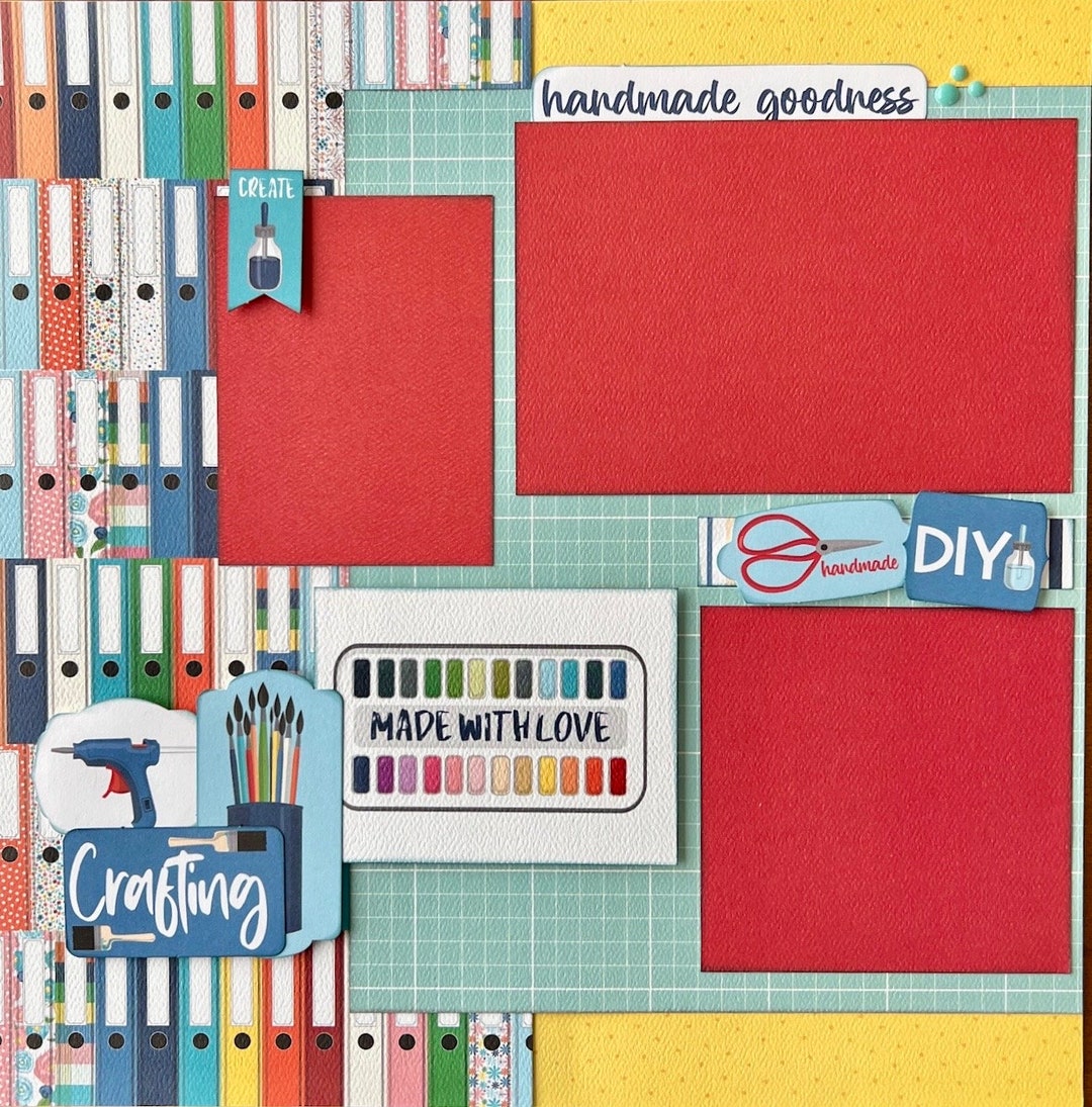 Made With Love 12x12 Scrapbook Layout Page Kit - Etsy