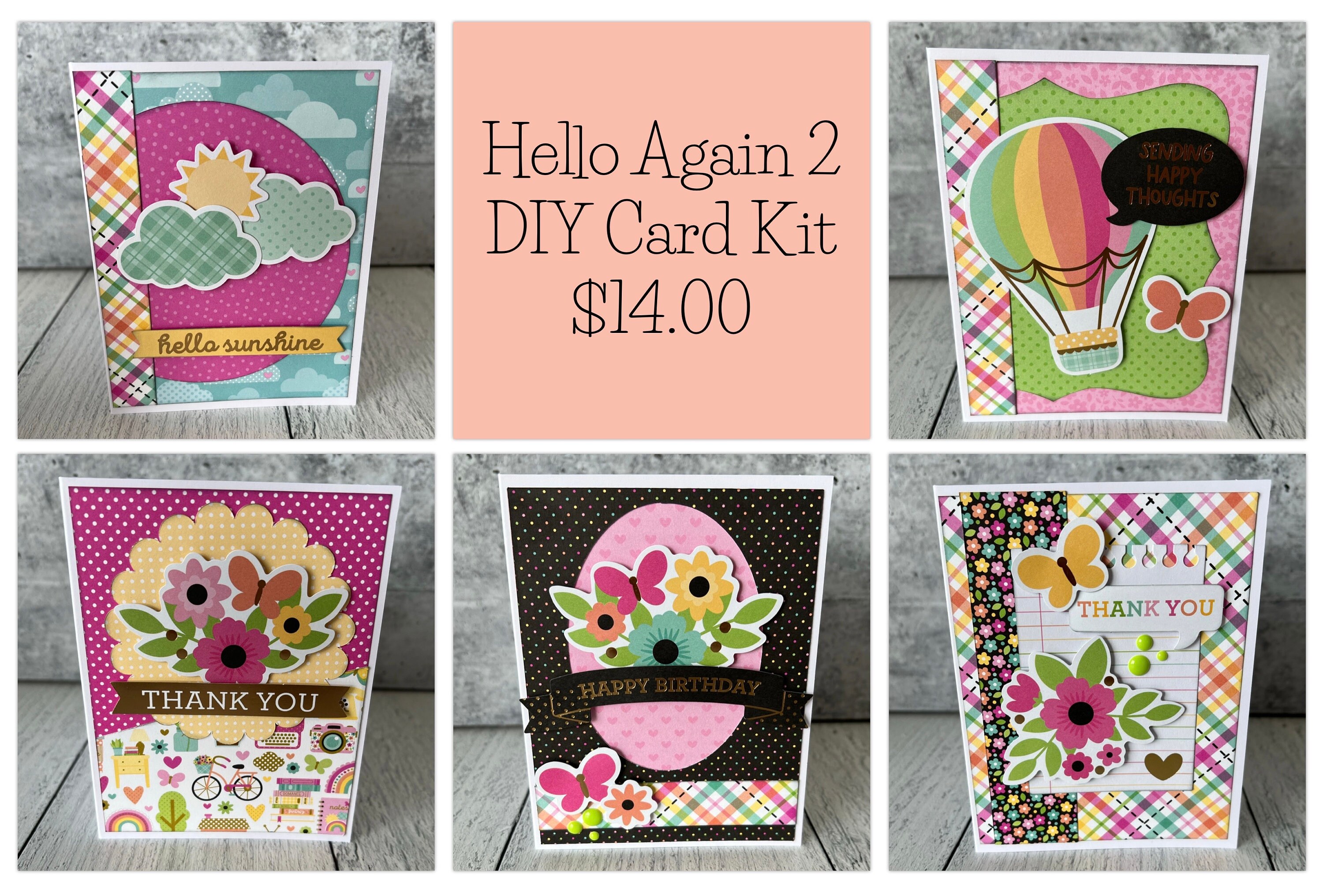 Hello Again 2 DIY Greeting Card Kit - Etsy