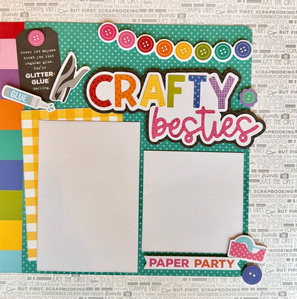 Crafty Besties 12x12 Scrapbook Layout Page Kit - Etsy