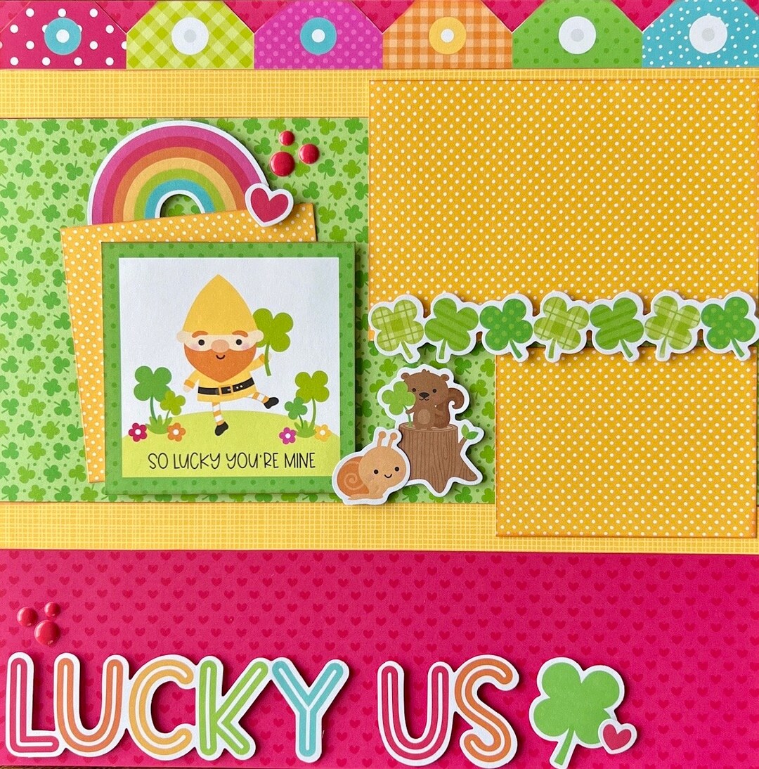 Lucky Us 12x12 Scrapbook Layout Page Kit - Etsy