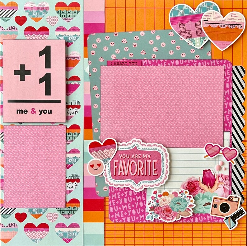 You Are My Favorite 12x12 Scrapbook Page Layout Kit Love Etsy