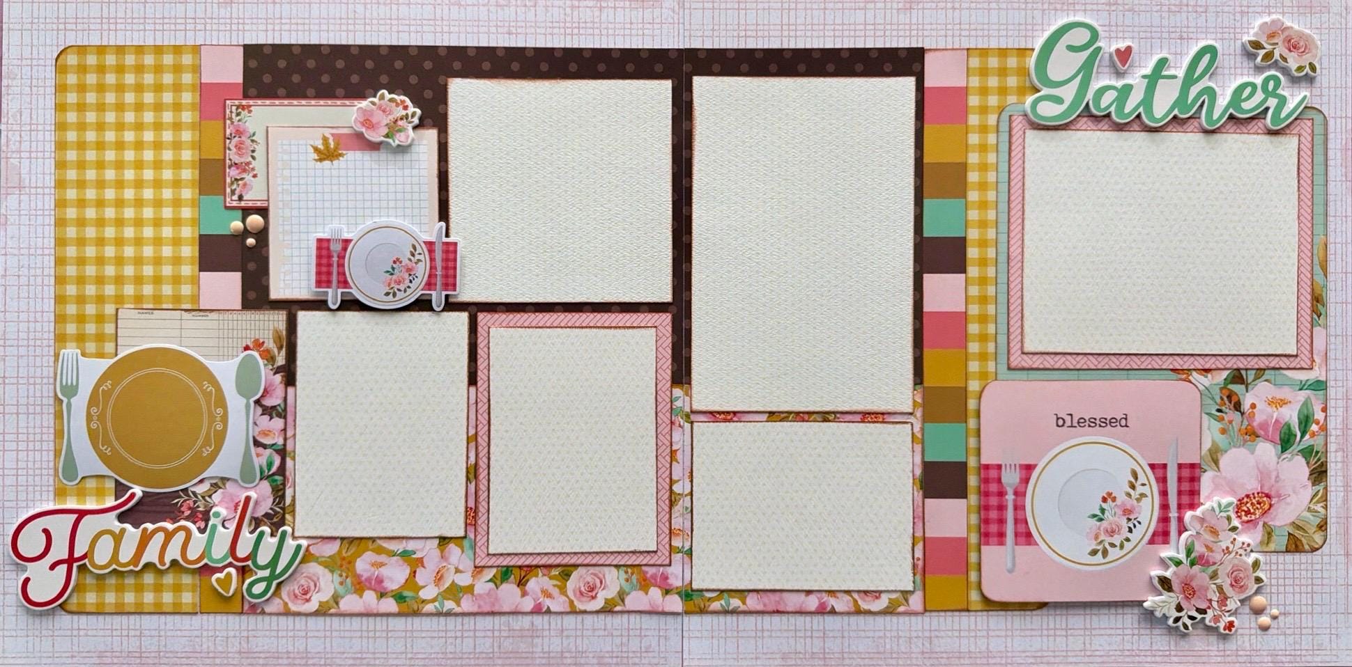 Gather 12x12 Scrapbook Page Layout Kit - Etsy