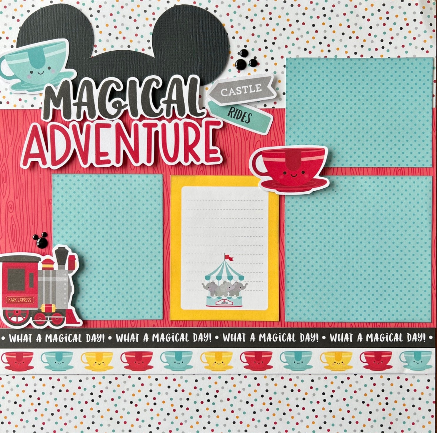 Disney World MAGIC KINGDOM Scrapbook Kit. Page kit, Disney Scrapbook,  Project Life, Disney Scrapbook Paper, planner stickers, Disneyland