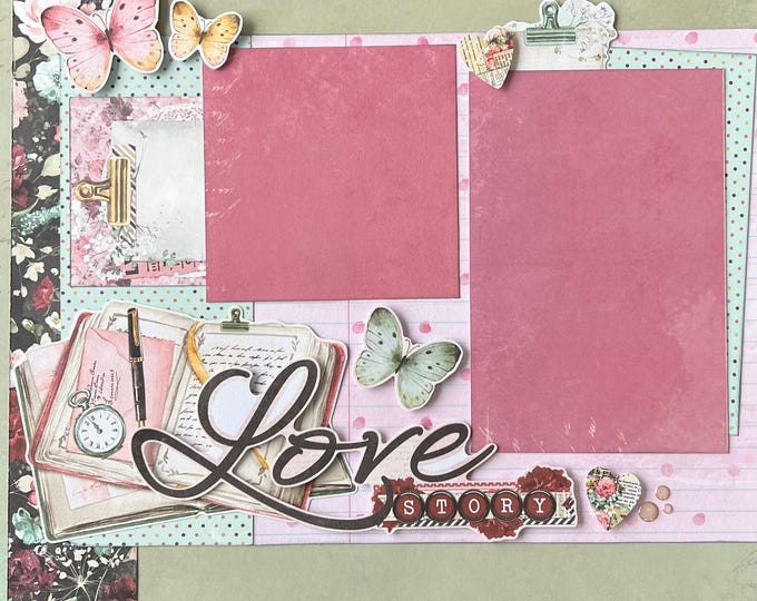 Love Story 12x12 Scrapbook Layout Page Kit - Etsy