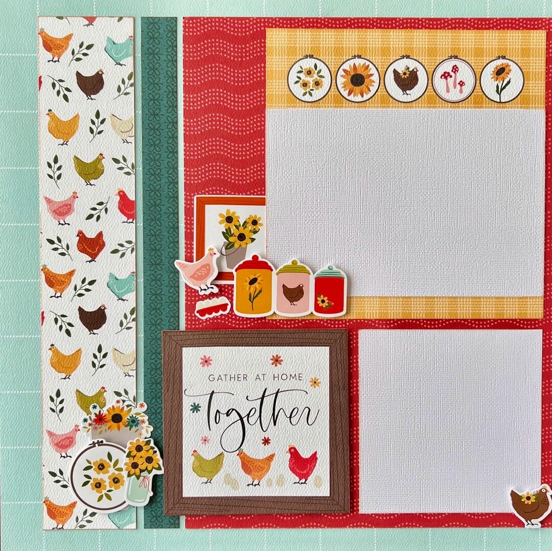 Gather at Home Together 12x12 2 Page Layout Kit Fall - Etsy
