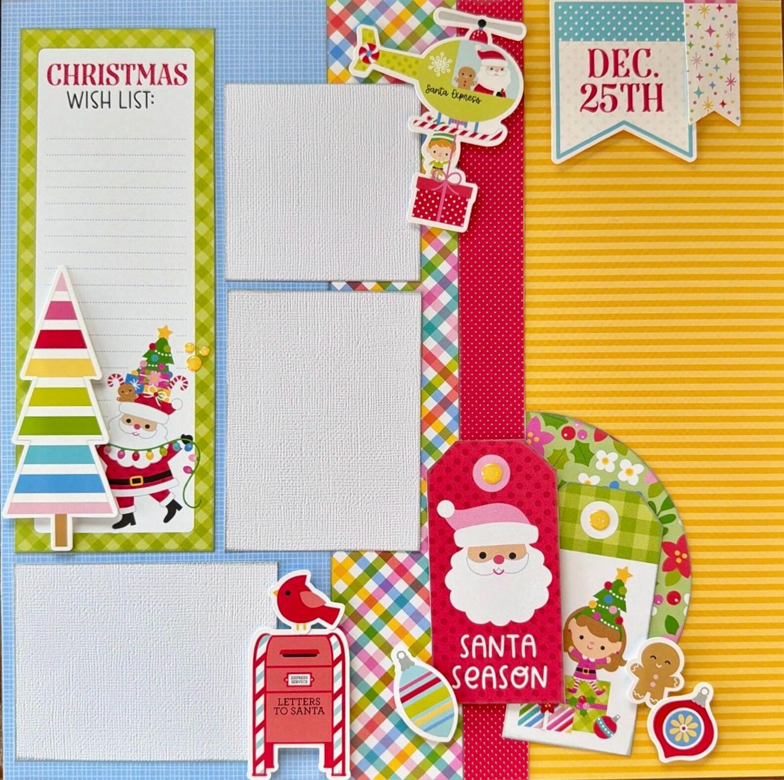 Santa Season 12x12 Scrapbook Layout Page Kit - Etsy