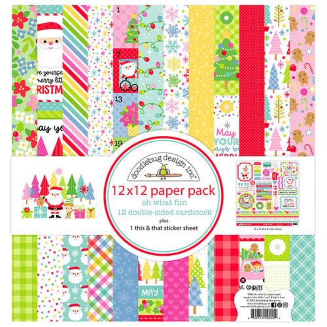 Doodlebug Oh What Fun Collection Paper Pack - Etsy