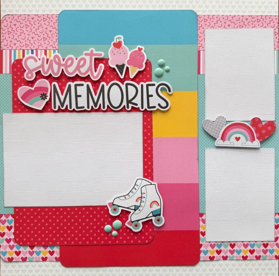 Sweet Memories 12x12 Scrapbook Layout Page Kit - Etsy