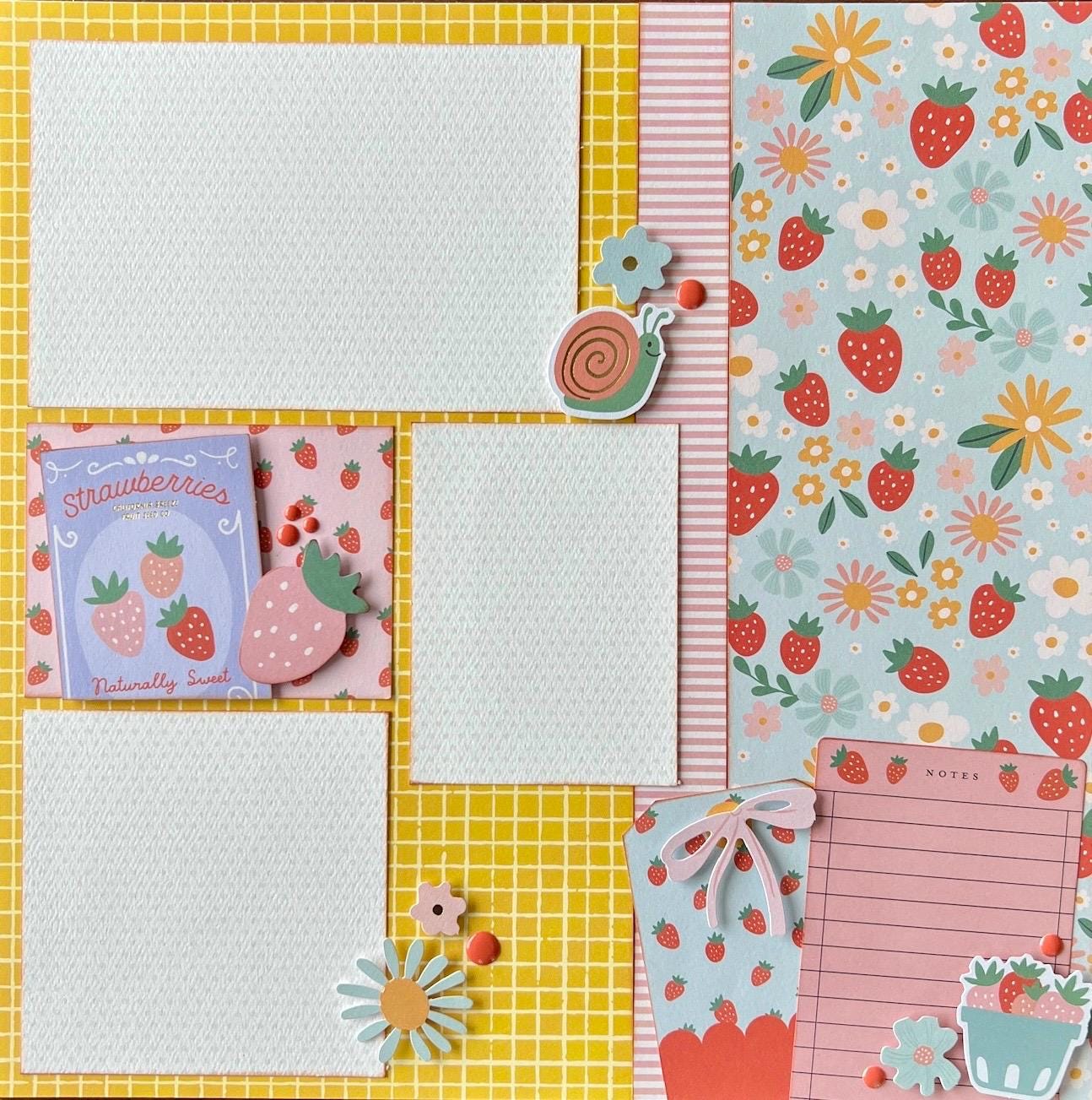 Berry Sweet 12x12 Scrapbook Layout Page Kit - Etsy