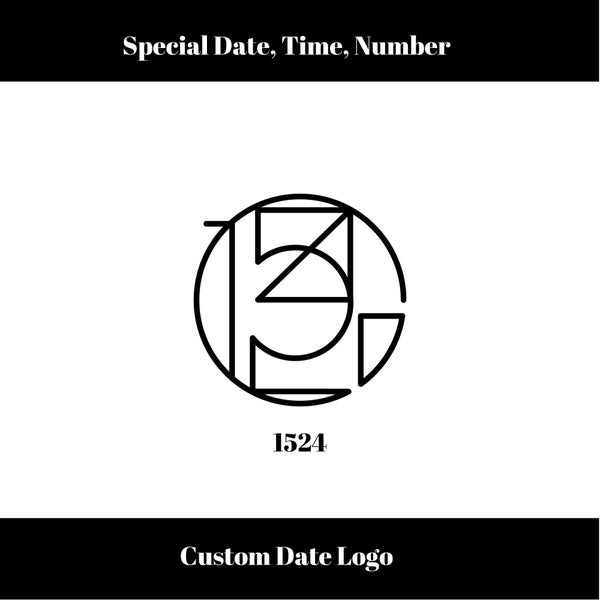 Personalisiertes Symbol mit Ihrem besonderen Tag, Geburtstag, Geburtszeit, Hochzeitstag, Glückszahl - Ring Datum Zeichen - Tattoo Design - Digital