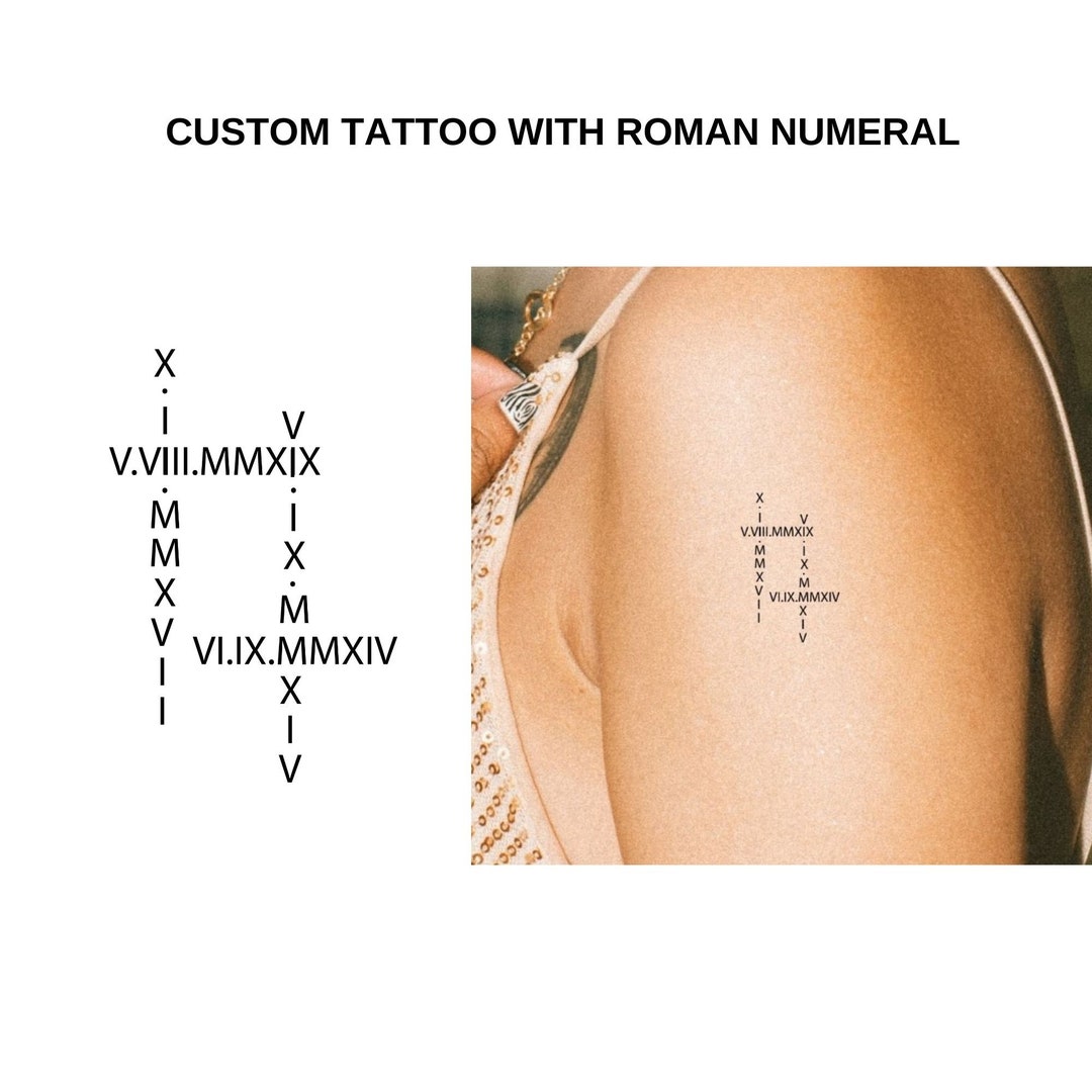 Roman numerals date tattoos