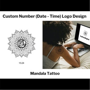 Custom Dates Logo and Mandala Tattoo Design / Monogram / Digital File