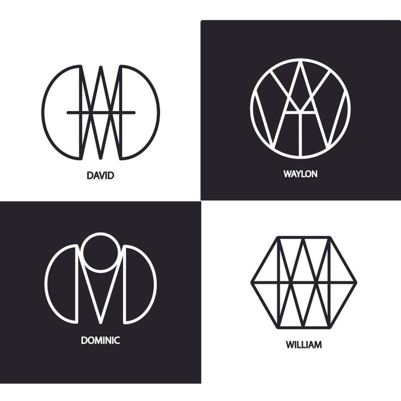 Custom Name Letters Design Monogram Typography Etsy