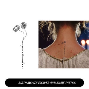 Birth Month Flowers with Names  • Two Flowers and Two Names Design • Special Couple Tattoo  • Family Tattoo • DIGITAL FILE