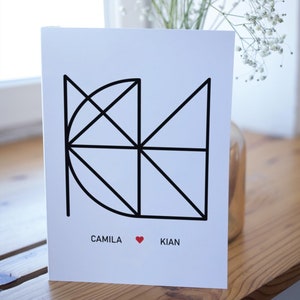 PersonalisiertZwei Namen und ein Logo / Monogramm / Tattoo Design / Valentinstag Geschenkkarte / Personalisierter Schmuck, Ring, Halsketten Design