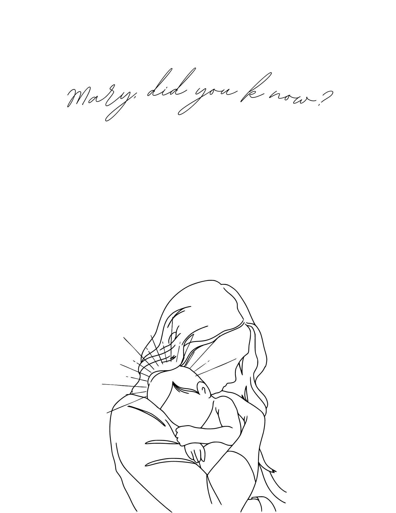 Minimal Christmas Decor mary Did You Know Digital Etsy